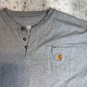 Distressed Carhartt Gray Men's Henley Shirt